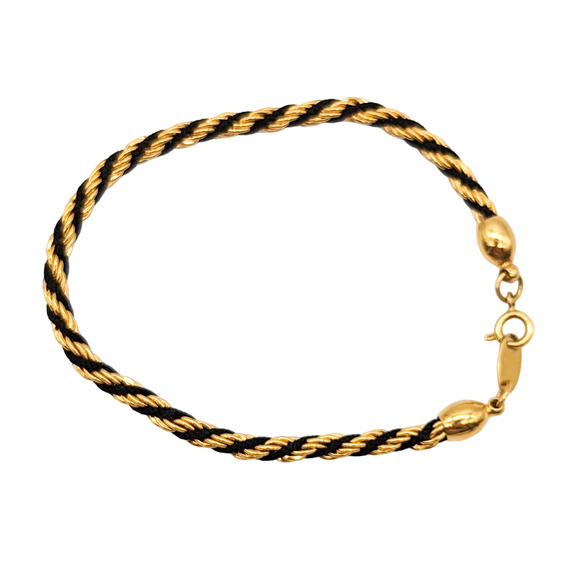 Trifari Jewelry Vintage Trifari Black And Gold Braided Twist Chain